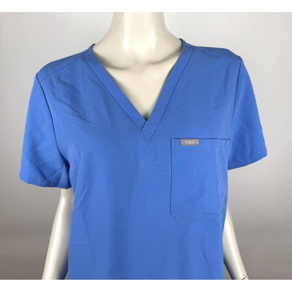 Figs Catarina One-Pocket Scrab Top Women L EUC V-neck Short Sleeve StretchFW1000 - Picture 4 of 11
